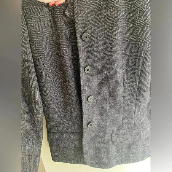 Vintage Harve Benard 100% Wool Suit Jacket Coat Blazer Gray Button Size 8 Womens - Picture 10 of 10